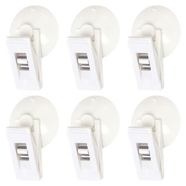 6 Pieces of White Hooks with Suction Cups, Fixed Clips, Suction Cup Clips, Parking Ticket Clips, Transparent Car Clips, Suction Cup Clips, Parking Ticket Clips