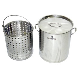 Ballington 42-Quart Stainless Steel Stock Pot w Fry/Steamer/Boil Basket & Lid