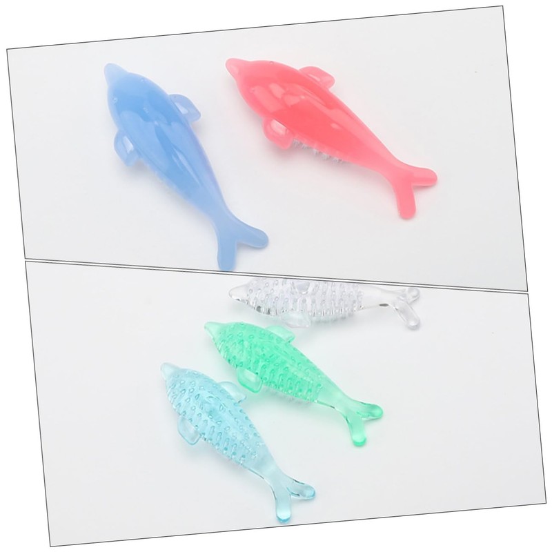 Healvian 5pcs Dolphin Shape Nail Cleaning Brush Fingernail Scrub for