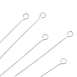 Shapenty 200PCS Mini Metal Wire Eyepins Beading Small Open Eye Head Pins Needles Bulk for DIY Craft Bead Earring Pendant Necklace Bracelet Jewelry Charm Finding Making (35mm/1.38inch, Silver)