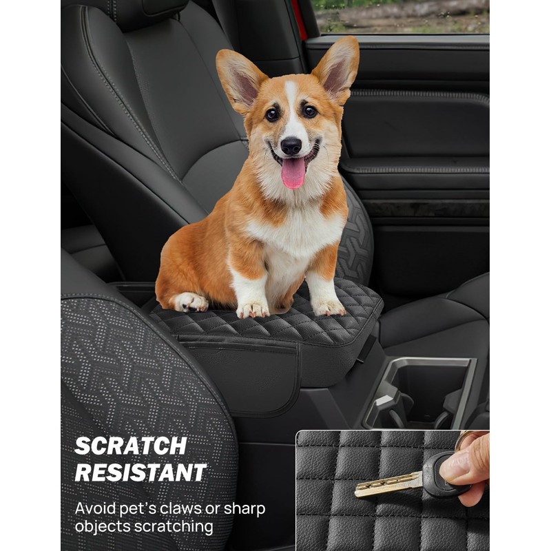 JOYTUTUS Center Console Cover with Pocket Compatible with 2016-2023 Tacoma