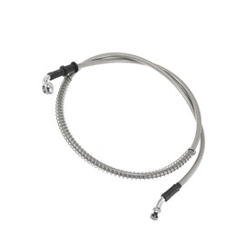INFINAUTO 110cm 43.31" Motorcycle Brake Clutch Oil Hose Line Pipe Silver Tone Stylish Design