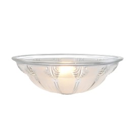 Aspen Creative 23152-11 Clear & Frosted 2 Tone Transitional Style Replacement Glass Shade for Medium Base Socket Torchiere Lamp, Swag Lamp, Pendant, 11-3/4" Diameter x 3-7/8" High,1 Pack,FROSTED/CLEAR