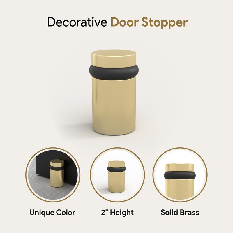 MEGA HANDLES Floor Door Stopper - Gold Door Stopper Quickly