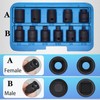 JEUCLEL 11PCS 3/8" Drive Impact Bits Sockets Set, Tapered Male