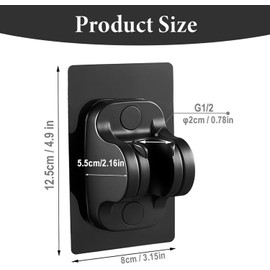 WANGENPING Duschkopfhalterung Ohne Bohren, Stark haftender Duschbrause Halterung, Verstellbar Wasserdicht Duschhalterung, Kunststoff Duschkopfhalter, f1r Badzimmer Waschbecken Saunen(Schwarz)