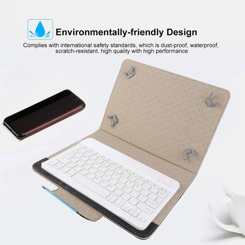 10'' Tablet Laptop Universal PU Protective Case Cover Bluetooth Keyboard
