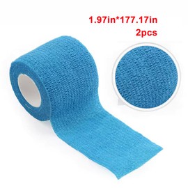 KHGUZ Car Steering Wheel Cover Wrap Tape, 2PCS Non-Slip Sweat-Absorbent Steering Wheel Protective Strap Bandage, Breathable Vehicle Interior Accessories, Universal for SUV RV Truck (Blue)