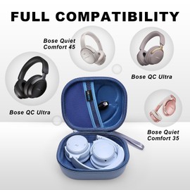 DR·AMIU Hard Case for Bose QuietComfort Ultra/Bose QuietComfort/ Q45/ Q35 Wireless Noise Cancelling Headphones, Soundcore H30i Wireless On-Ear Headphones Blue