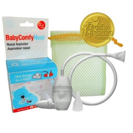 BabyComfy Nasal Aspirator - Hygienically & Safely Removes Baby’s Nasal Mucus, Clear