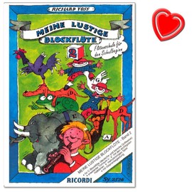 My Funny Recorder Volume 2 (German and Baroque Fingering) – Specially Designed for Preschool and Primary School Children – Recorder School by Richard Voss – with Colourful Heart-Shaped Music Clip