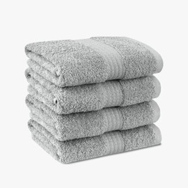1888 Mills 725 GSM Premium 100% Cotton Hand Towels – Pack of 4 Luxury Hand Towel Set, Super Soft & Highly Absorbent – Quick-Dry, Plush Texture – Perfect for Bathroom, Spa, Gym & Kitchen Use, Grey