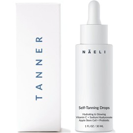 NAELI Self Tanner Bronzing Drops - Anti Aging Gradual Sunless Tanning Drops, Natural Hydrating Glow for Face & Body with Vitamin C - Fake Tan Lotion, Vegan & Cruelty Free, 1 oz