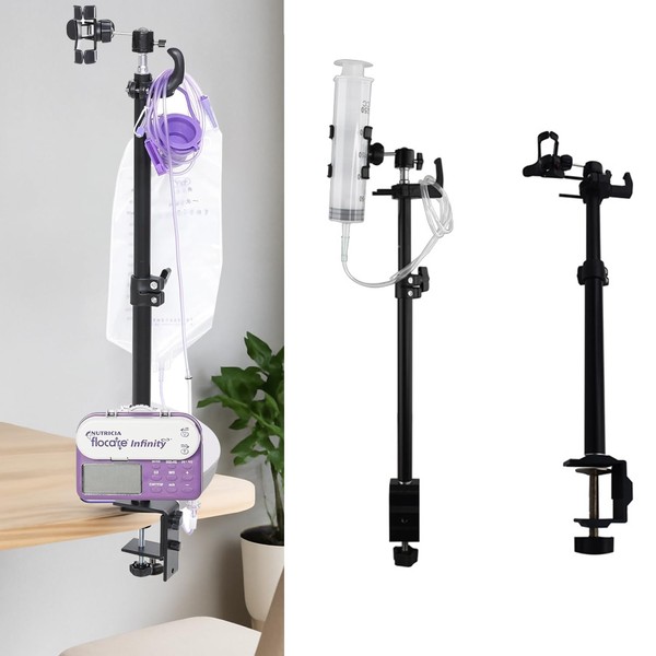 Hands‑Free Feeding Tube Stand – Telescopic Metal IV Pole Rack