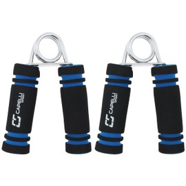 Capelli Sport Hand Grips, Finger Exerciser with Foam Padded Handles, Medium/Heavy Tension, Black, Pack of 2