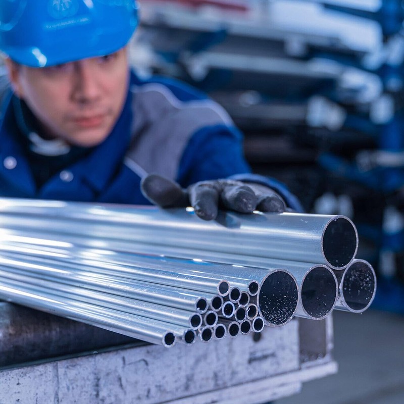 thyssenkrupp round tube made of aluminium, aluminium, material: EN AW-6060