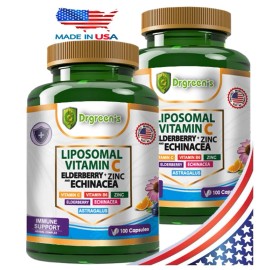 Premium Vitamina C Liposomal 200 Cápsulas Suplementos Alta Absorción Equinácea Zinc