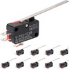 JANDECCN 10Pcs Lead Limit Switch Long Straight Hinge Lever, SPDT