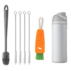 Straw Cleaner Brush for Owala FreeSip 24oz/32oz/40oz,Long Handle Bottle Brush for Owala Water Bottle 24oz/32oz/40oz, Plus 3 in 1 Cup Lid Cleaning Brush Set for Water Bottle