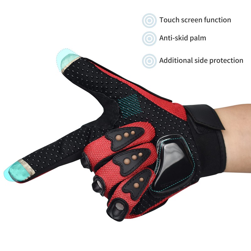 CHCYCLE - Guantes de moto con visualización táctil, Rojo, XL-Red