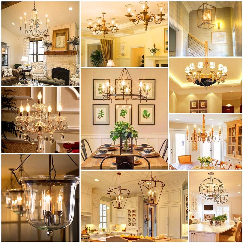 ANWIO Flame Tip LED Filament Bulb Candelabra E26 Base, Dimmable