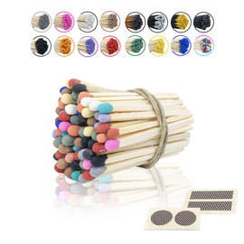 2” Inch Long Wooden Refill Matchsticks with Strike Stickers - Safety Matches Wholesale Bulk Loose by Chandler Studio (Rainbow, 100 Pieces)