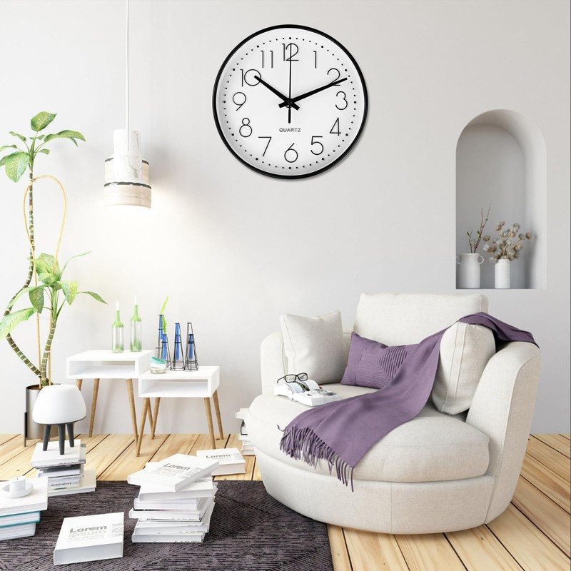 Gentpovth 8 Inch 20 cm Wall Clock, No Ticking Noise,