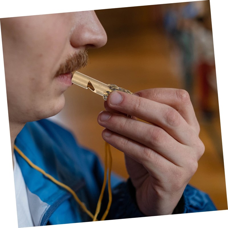 BESPORTBLE Brass Whistle Keychain Mini Outdoor Survival Whistle for Referees