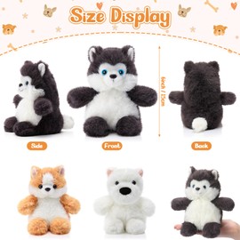Gejoy 3 Pcs 6 Inch Plush Dog Kitten Stuffed Animals Gifts Soft Plush Pillow Toys Small Fluffy Animals Set for Boys Girls Birthday Pet Party Baby Shower Children's Day Gift, 3 Styles(Dog)