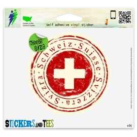 Switzerland Swiss Travel Car Sticker Indoor Outdoor 4" x 4"