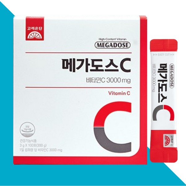Korea Eundan Megadose Vitamin C 3000 High Content Vitamin C Powder Stick Yoo Jae-seok 100 sachets / 고려은단 메가도스 비타민C 3000 고함량 비타민씨 분말 스틱 유재석 100포X1개