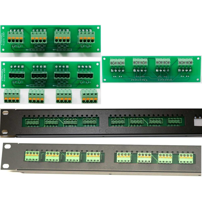 Alzatex Speaker Patch Panel Block w/ 4 Four-Pin Phoenix Connectors.