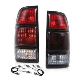 CROSSDESIGN Tail Lights Lamps w/Bulbs Left & Right Side Compatible with Toyota Tundra 2-Door Regular Cab 2000-2004 815600C010, 815500C010, TO2800129, TO2801129, TO2818116