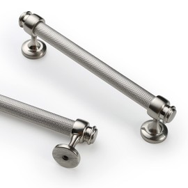 Asidrama 10 Pack 5 Inch(128mm) Knurled Brushed Satin Nickel Kitchen Cabinet Handles, Cabinet Pulls Kitchen Cabinet Hardware Cupboard Handles Drawer Handles Dresser Pulls