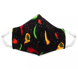 Mia Jewel Shop Fabric Face Mask Cotton Reusable Washable Adult Handmade in USA - Chili Peppers