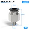 TAILONZ PNEUMATIC Male Thread Straight 4mm OD M6 Thread Push