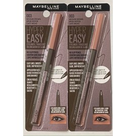 Maybelline Hyper Easy Crayon Eyeliner, 003 Medium Brown, 2 Pack