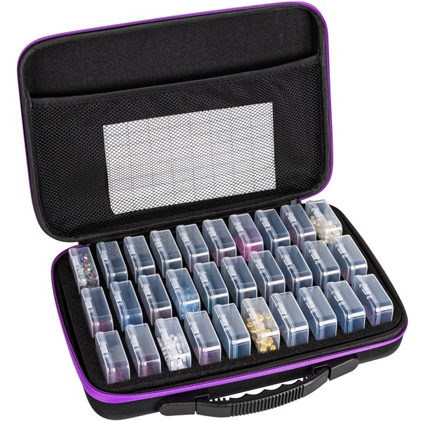 RONGLAIJIN 30 Slots Bead Storage Boxes, Portable Diamond Art Storage