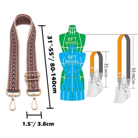 Shoulder Strap for Bags, Bag Strap, Bag Straps for Changing, Women's Wide Bag Strap, Accessories, Shoulder Strap, Carry Strap, Bag C06 Gold/3.8 cm