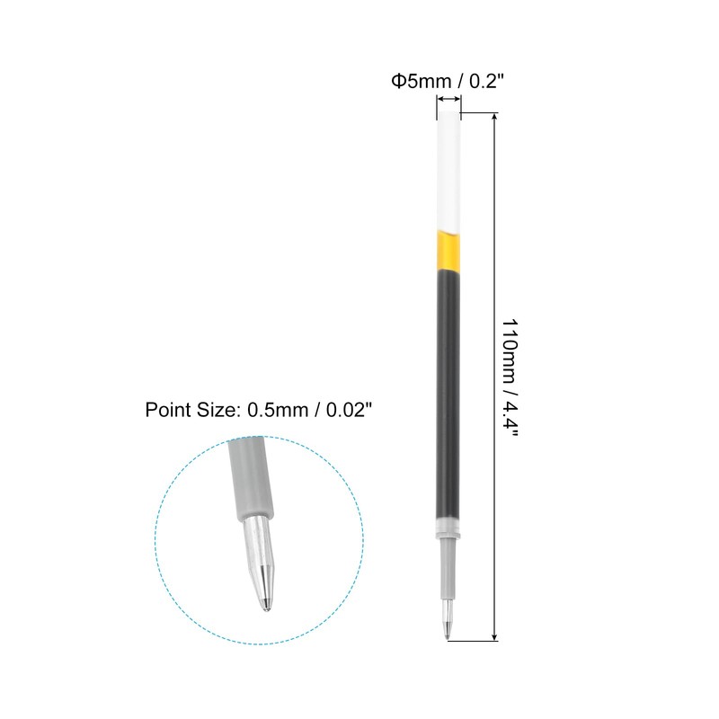 PATIKIL Retractable Gel Pen Refills, 30 Pack Black Rollerball Gel