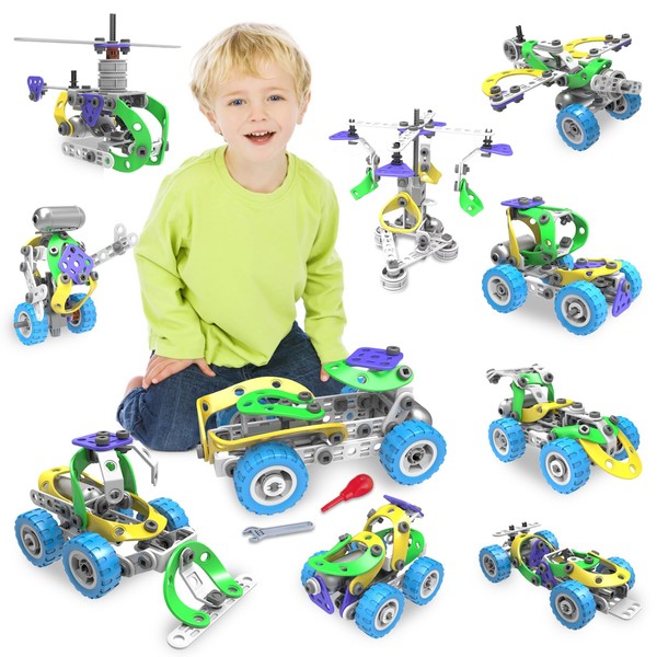 107Pcs Motorized Erector Sets for Kids Ages 4 5 6