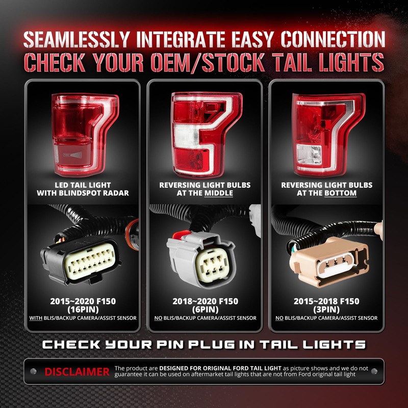 OPT7 Easy Connect Tailgate Light Bar Harness for 2015-2020 F150