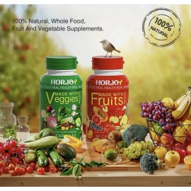HORJOY 2 Pack HORJOY Nature Fruits + Veggies Vitamins Supplements Dietary 180 Capsules