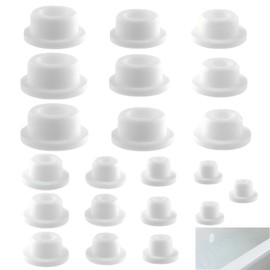 Xnovies 21Pcs Bathtub Jet Covers 7 Sizes Silicone White Bath Tub Plugs Sealing Hole Plug Fit for 12mm 14mm 15mm 16mm 19mm 21mm 23mm Hole