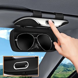 Unbranded Durable Car Sun Visor Buckle-Type Glasses Case for Eyewear Storage Fits Vehicles