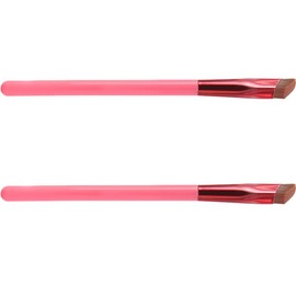 Baluue 2pcs Angled Eyebrow Makeup Brush Portable Blending Brush for Travel Precision Eyebrow Eyeshadow Application for Men and Women Case Included