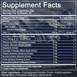 Balincer Pure Himalayan Shilajit Gummies Gold, Lab Tested, with Ashwagandha, Gokshura | Fulvic Acid & 85+ Trace Minerals, for Energy Boost & Immune Support