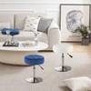 Gitrah White Vanity Chair for Makeup Room Round Ottoman Tufted
