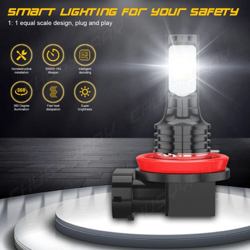 CHUSYYRAY For Ford Flex 2009-2019 White LED Headlight Hi-Lo Beam