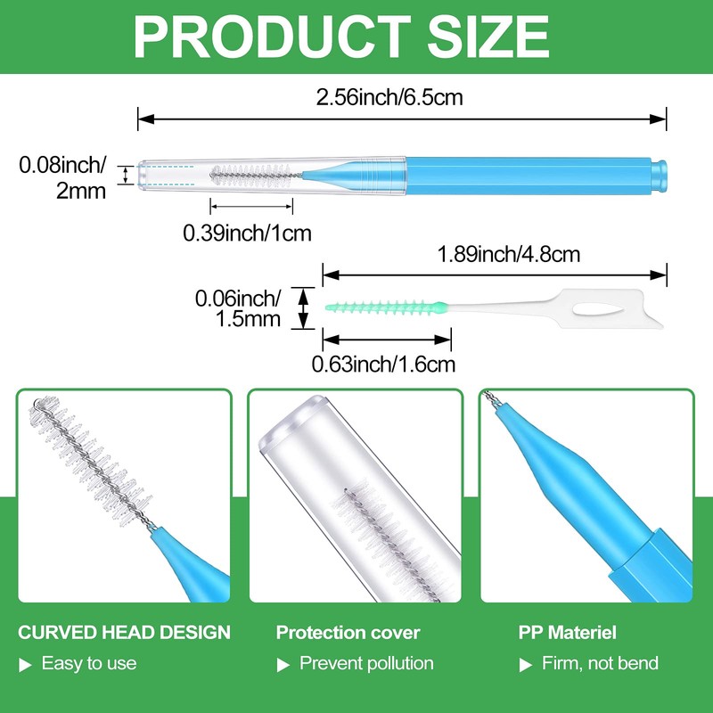 Zopeal 250 Pcs Interdental Brush for Braces Disposable Braces Flossers